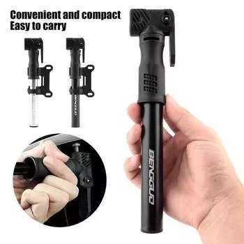 Мини-насос для велосипеда с креплением 100 фунтов на кв. дюйм, высокое давление, алюминиевый сплав, портативный, универсальный, для накачивания шин горного велосипеда, шоссейный, уличный, аварийный, воздушный насос чёрный