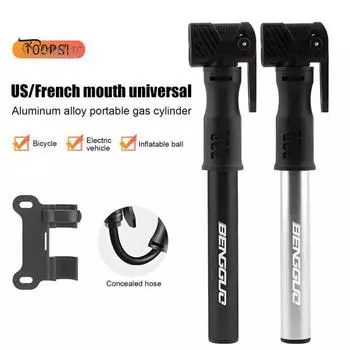 Мини-насос для велосипеда с креплением 100 фунтов на кв. дюйм, высокое давление, алюминиевый сплав, портативный, универсальный, для накачивания шин горного велосипеда, шоссейный, уличный, аварийный, воздушный насос чёрный