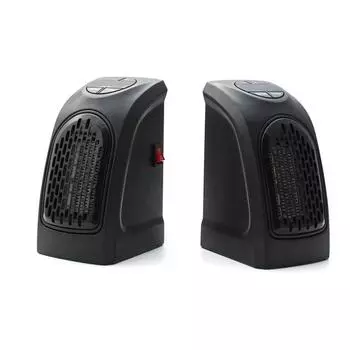 Мини настенная розетка, электрический удобный воздухонагреватель, мощный теплый вентилятор, вентилятор, плита, обогреватель, радиатор, теплее для офиса и дома EU plug# чёрный