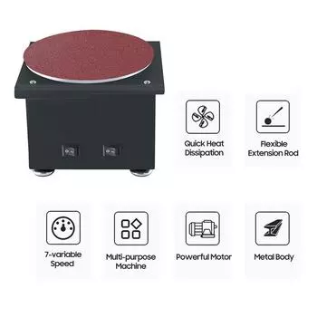 Мини-настольная дисковая шлифовальная машина и шлифовальный валик с комплектом гибких удлинительных стержней, электрическая точилка для кромок 7 US Plug & Type 3 чёрный