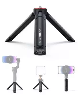 Мини настольная камера UURIG, дюймовый стабилизатор для смартфона, легкая и микронагрузка, черный штатив, штатив, подставка, винт 1/4, подставка, маленькая,