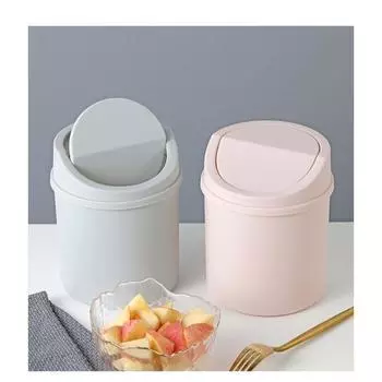 Мини-настольная корзина Небольшой мусорный бак с крышкой Мусорный бак для спальни Чистое рабочее пространство Кухонный ящик для хранения Домашний стол Мусорный ящик Симпатичный мини-ящик для хранения