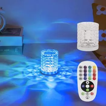 Мини-настольная лампа Diamond Ambiance с USB-разъемом, декоративная настольная лампа для спальни, прикроватный бар, хрустальное освещение, подарочный ночник RGB