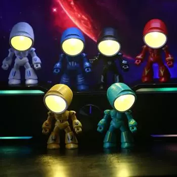 Мини-настольная лампа Led Desk Robocop Night Light Спальня Кабинет Чтение Книги Лампы Ночник Защита Глаз Прикроватные Светильники синий