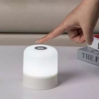 Мини-настольная лампа RGB белого цвета, светодиодный ночник, перезаряжаемый, для чтения книг, для спальни, детской комнаты, сенсорный выключатель с пультом дистанционного управления