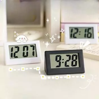 Мини настольные часы маленькие настольные часы электронные часы украшение стола для студентов белый
