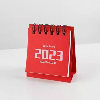 Мини-настольный календарь на 2023 год, ежемесячный флип-календарь для школы, домашнего офиса, планировщик расписания One Size красный