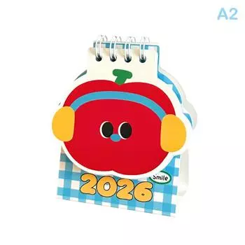 Мини настольный календарь на 2026 год, год Лошади, мультяшный, портативный, на спирали, месячный планировщик, декор для офиса и дома, новогодний подарок A2