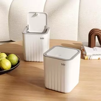 Мини настольный мусорный бак с крышкой пресс-типа мусорный бак для ванной комнаты автомобиля офиса спальни гостиной мусорные баки портативный мусорный бак белый
