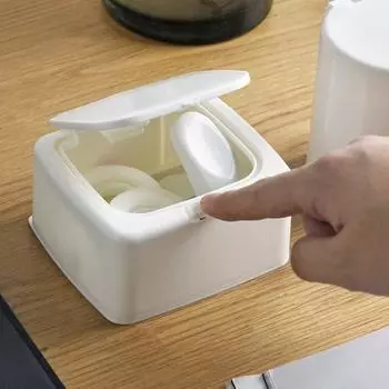 Мини-настольный пылезащитный пластиковый ящик для хранения ватных тампонов-органайзер с крышкой