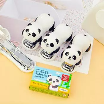 Мини-настольный степлер с милой пандой, ручной степлер, офисные школьные принадлежности