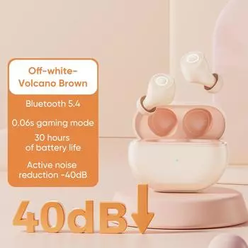 Мини-наушники ANC Bluetooth 5.4 40 дБ активное шумоподавление HIFI тяжелые басы беспроводные наушники для Android iOS тренировки спортзал спортивные наушники