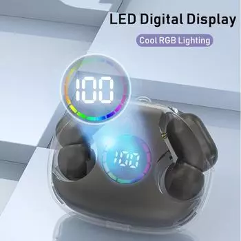 Мини-наушники беспроводные наушники Bluetooth 5.3 цифровой дисплей CVC8.0 шумоподавление стерео музыка с HD микрофон сенсорное управление для iPhone Xiaomi Huawei