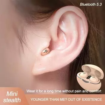Мини-наушники Bluetooth 5,3, настоящие беспроводные невидимые наушники-вкладыши, игровые HIFI стерео наушники с шумоподавлением 20 часов, время музыки