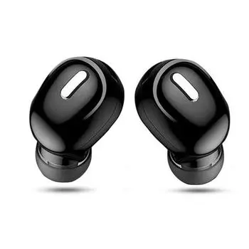 Мини-наушники-вкладыши, одиночные беспроводные наушники-вкладыши, звонки без помощи рук с микрофоном для всех смартфонов чёрный