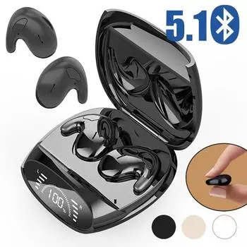 Мини-невидимые наушники для сна, беспроводные Bluetooth 5.1, игровые наушники для киберспорта, Hi-Fi стерео наушники с шумоподавлением, светодиодный цифровой дисплей для Android IOS