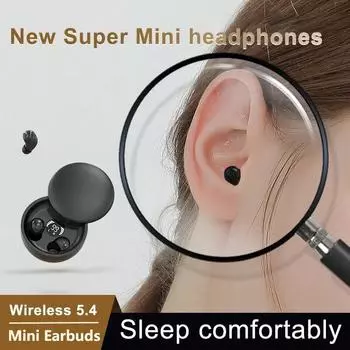 Мини-невидимые наушники для сна, беспроводные наушники Bluetooth 5.4, водонепроницаемые наушники с шумоподавлением, стереонаушники HIFI