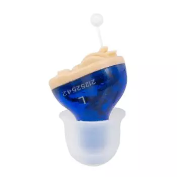 Мини-невидимый слуховой аппарат, усилитель звука для ушей, усилитель слуха для пожилых людей и взрослых с шумоподавлением Left Ear синий