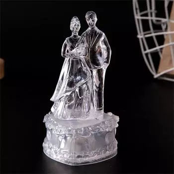 Мини-ночник Crystal Couple, украшение для семейного стола, подарок другу, меняющая цвет лампа multicolor lights