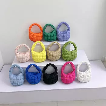 Мини-облачные плиссированные сумки для женщин, повседневная стеганая сумка, сумки с нейлоновой мягкой ручкой, роскошная мягкая пухлая сумка, дизайнерская сумка для подмышек темно-зеленого