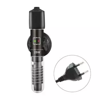 Мини-обогреватель для аквариума 25 Вт 50 Вт, постоянная температура, теплее, чем у рыб, автоматический погружной термометр для черепах, кварцевый чёрный