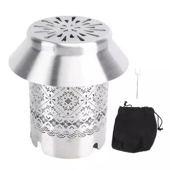 Мини-обогреватель для кемпинга из нержавеющей стали, переносная походная печь, чехол для обогрева палатки для похода с рюкзаком