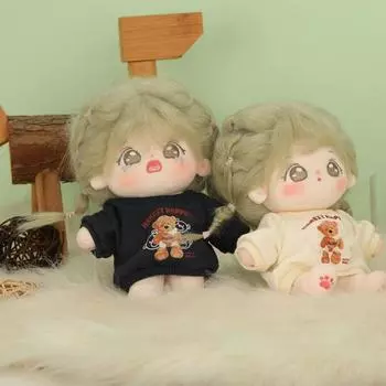 Мини-одежда без капюшона, толстовка ручной работы, милая кукла 10/20 см, одежда, игровой домик for 20cm коричневый