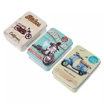 Мини-оловянный металлический ящик для хранения конфет, держатель для ювелирных изделий, банка, серьги для монет, наушники