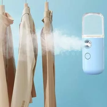 Мини-отпариватель для путешествий, беспроводная зарядка через USB, резервуар для воды, 30 мл, быстрый нагрев, 1 час, ручной отпариватель для одежды синий