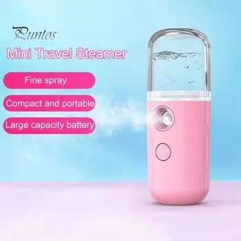 Мини-отпариватель для путешествий, беспроводной, USB, перезаряжаемый, 30 мл, резервуар для воды, ручной отпариватель для одежды, портативное устройство для увлажнения лица для путешествий и дома розовый