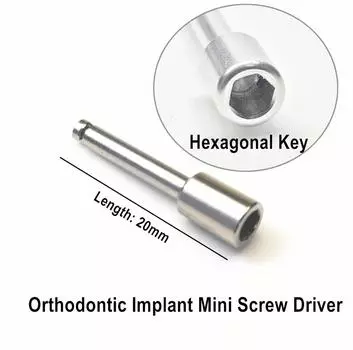 Мини-отвертка для зубного имплантата, ортодонтическая фиксация, шестигранный винт, ключ 20 мм, отвертки с коротким стержнем, инструмент, соответствующий контруглу 1 piece