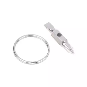 Мини-отвертка с двойной головкой, брелок для ключей Ph1, отвертка с двойной головкой серебряный