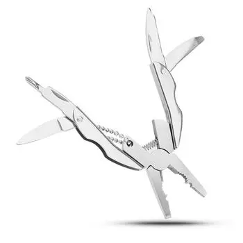 Mini Outdoor Portable Hand Tool Multi Tool Multitool Pliers Screwdriver Keychain серебряный
