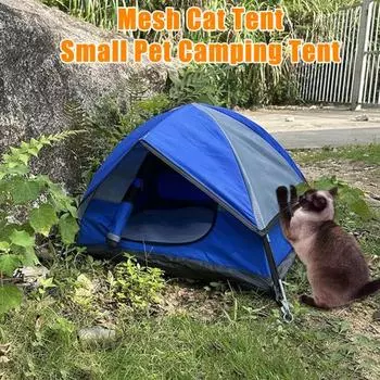 Мини-палатка для кошек, складной домик для кошек, портативная крошечная палатка, уличная пещера для домашних животных, водонепроницаемая красный/фиолетовый