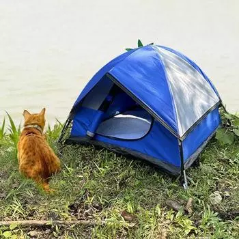 Мини-палатка для кошек, складной домик для кошек, портативная крошечная палатка, уличная пещера для домашних животных, водонепроницаемое гнездо для кошек красный/фиолетовый