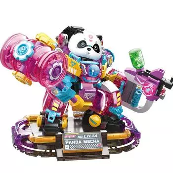 Мини-панда Друзья Строительные блоки Наборы Машина Украшения для дома Поделки Поделки Игрушки Игрушки своими руками Анимация Производные Детские игрушки boxxed
