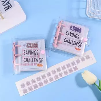Мини-папка Savings Challenge 150/300/500/2100/5000 Папка для экономии денег, 3 отверстия, ПВХ-папка, блокнот, бюджетная книга для хранения наличных денег A2 300