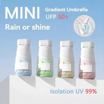 Mini Parapluie Pliant Rsistant au Soleil pour Homme et Femme, Protection Solaire UV, Vinyle, Petit, Ensoleill, Pluie, Poche