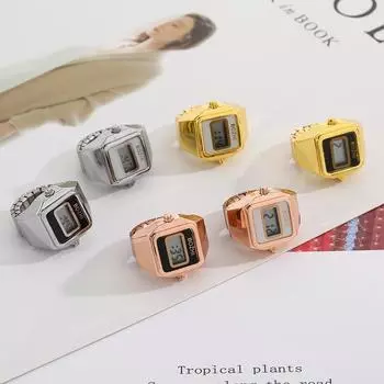 Мини-парные часы-кольца в стиле ретро, часы-кольца для пар, часы-кольца для мужчин белый