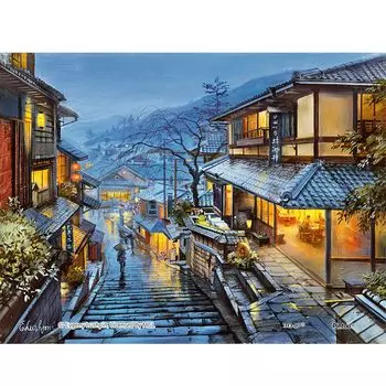 Мини-пазл Pintoo из 150 пластиковых деталей в древнем городе для детей и без щелчков на месте [Evgeny Lushpin_Walking Rain]