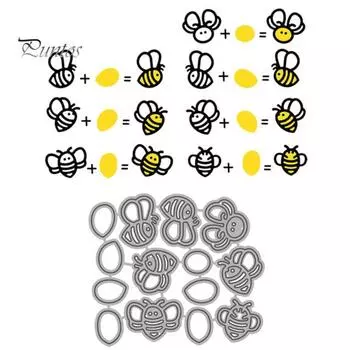 Мини-пчелы, скрапбукинг, сделай сам, бумажная карта, высечка, тиснение, альбом, декоративная форма серебряный