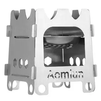 Мини-печь для кемпинга из нержавеющей стали, уличная складная печь, портативная сверхлегкая карманная дровяная печь L