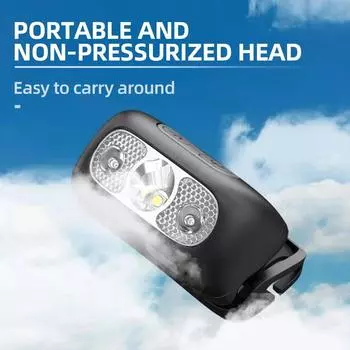 Мини перезаряжаемый мощный налобный фонарь USB высокомощный светодиодный водонепроницаемый налобный фонарь с датчиком фонарика рабочий передний свет