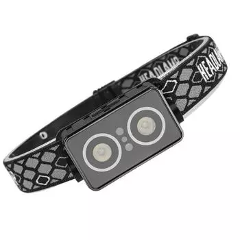 Мини перезаряжаемый мощный сенсорный налобный фонарь с USB-головкой, фонарик, светодиодный налобный фонарь, поисковый светильник для кемпинга чёрный