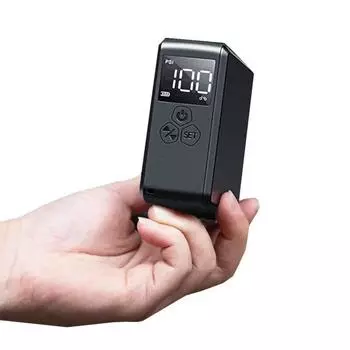 Мини перезаряжаемый воздушный насос для накачки шин, портативный компрессор, цифровой беспроводной автомобильный насос для накачивания шин для велосипедных шариков чёрный