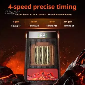 Мини-персональный обогреватель для использования в помещении, огнестойкий, 4 режима работы, регулируемая температура, малошумный, компактный электрический обогреватель EU чёрный