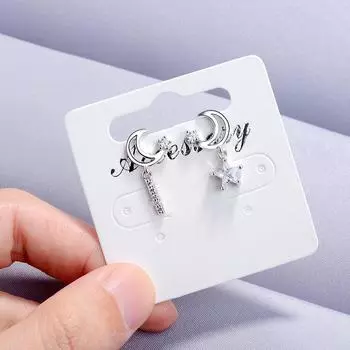 Мини персонализированные серьги-луны из циркония для женщин, модные серьги-гвоздики в форме звезды, элегантные украшения для банкета, праздничные подарки для подруг