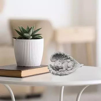 Mini Pet Cat Dog Angel Statue Resin Sleeping Angel Cat Sculpture For Pet Memorial Ornament Home Garden Decor Crafts