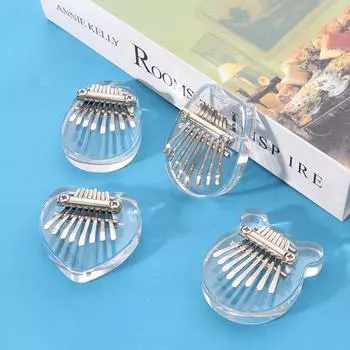 Мини-пианино Crystal Finger, акриловое 8-тональное пианино Kalimba Thumb, симпатичные рождественские музыкальные подарки, клавишный инструмент для детей, тренажер