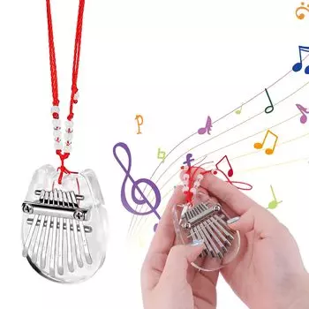 Мини-пианино Kalimba Thumb, роскошное деревянное пианино с 8 клавишами, портативное пианино с подвеской, музыкальная шкатулка для пальцев, пианино с набором инструментов для начинающих, подарок